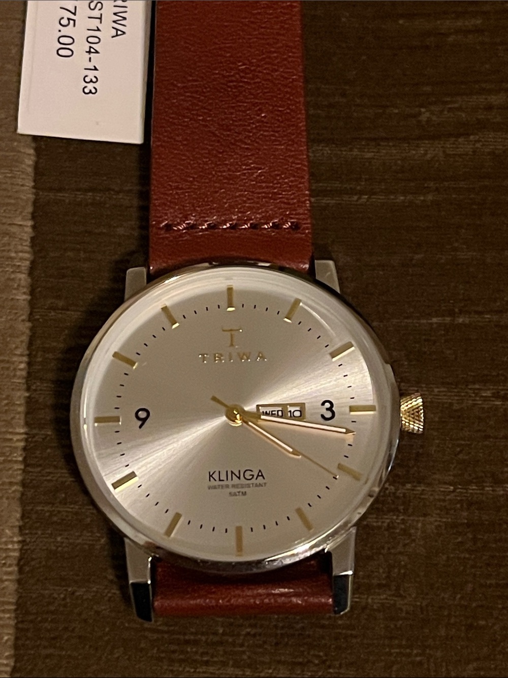Triwa Klinga Men's Watch in Brown Leather and Silver Dial